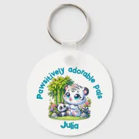 Monogrammed Tiger & Panda Friends | Keychain