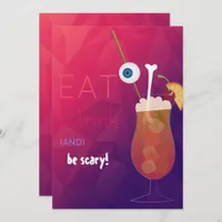 Eat, Drink and be Scary Adult Halloween Party Invitation