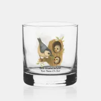 Quirky White-Breasted Nuthatch Whiskey Glass