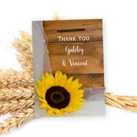 Sunflower and Veil Country Wedding Thank You Note