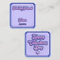 Happy Valentine's Day Kids' Purple 3D School Note Card