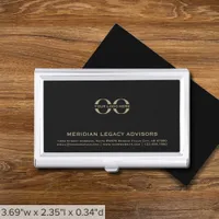 Simple Black Custom Logo  Business Card Case