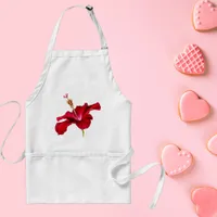 Red Hibiscus Flower Side View Adult Apron