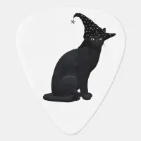 Cute Black Witch Cat Guitar Pick