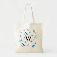 Tote Bag - Blue Letters