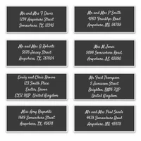 Black Individual Recipient Name Address Shipping Sticker