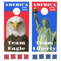 Bold America 1776–2026 Team Eagle vs Team Liberty Cornhole Set