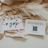 Wildflower Wedding RSVP QR Code Card