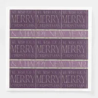 Purple Green Christmas Pattern#34 ID1009 Paper Dinner Napkins