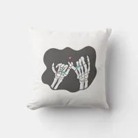 Skeleton Heart Hands  Promise Throw Pillow