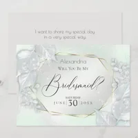 Honeydew Shimmery Will You Be My Bridesmaid Invitation