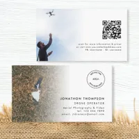 2 Photos Logo QR Code Drone Operator Business Card