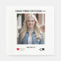 Grad Vibes on Fleek, Social Media Graduation Napkins