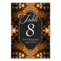 Earthy Boho Gold Wedding Table Number Cards