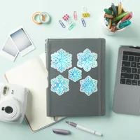 Snowflakes Iridescent Cool Blue Sticker