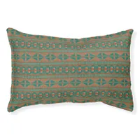 Southwestern Copper Teal Geometric Pattern Small Pet Bed