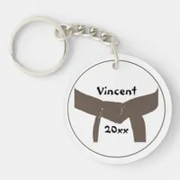 Martial Arts Brown Belt Keychain