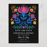 Mexican Floral Fiesta Save The Date Announcement Postcard