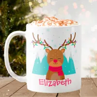 Cute Reindeer Christmas Mug for Kids