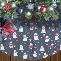 Whimsical Christmas Polar Bears Pattern ID850 Brushed Polyester Tree Skirt