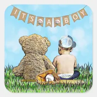 It's a Boy , Baseball Themed Baby Shower Seals