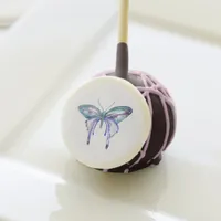 watercolor aqua blue purple butterfly cake pops