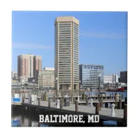 Baltimore's Inner Harbor World Trade Center Photo Ceramic Tile