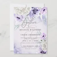  Rustic BOHO Watercolor Lilac Poppies Invitation