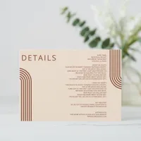 Terracotta Rustic Boho Arched Modern Wedding Enclosure Card