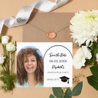 Modern photo Graduation Party Save the Date card