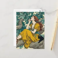 Woman and Cat in a Tree Postcard