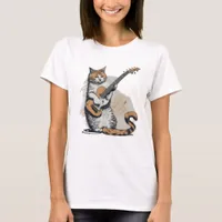 Cool Orange Cat Jamming on the Guitar T-Shirt