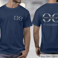 Business Logo Navy Blue T-Shirt