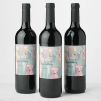 Dog Pattern Pastel Colors Minimalist Illustration Wine Label