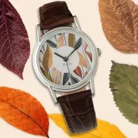 Autumn Fall Leaves Nature Themed Custom Name Watch