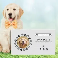 Adorable Paw wreath Pet Influencer Social Media Business Card