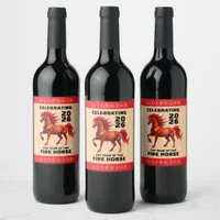 Stunning Chinese Year of the Fire Horse 2026 Wine Label