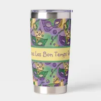 Mardi Gras Laissez Les Bon Temps Rouler Masks Insulated Tumbler