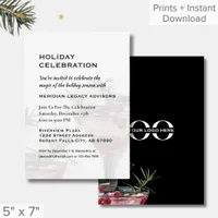 Simple Elegant Holiday Party Invitation with Logo