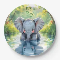 Baby Elephant Themed Baby Shower Paper Plates
