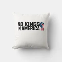 No Kings In America USA Vintage Graphic Throw Pillow