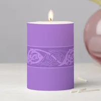 Celtic Knotwork Fish in Purple Pillar Candle