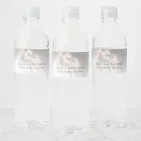 Minimalist Photo Overlay Names Date Wedding Water Bottle Label