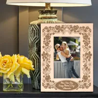Beautiful Floral Decor Personalized Message Mother Engraved Frames