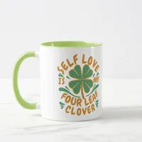 Self Love Four Leaf Clover Motivational  Mug