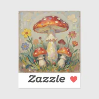  Cottage Core Mushrooms and Flowers Sticker