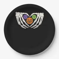 Funny Pickle Halloween Skeleton Hands Heart Pumpki Paper Plates