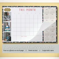 Large 2-in-1 Family Photos Desk Wall Calendar 2025 Paper Pad