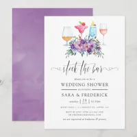 Purple Magnolia and Roses Stock the Bar Invitation