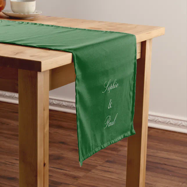 Elegant Dark Green Wedding Table Runner